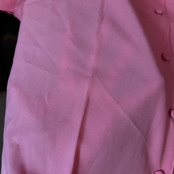 Vintage 80s Pink Girlie Button Up Blouse - Picture 5 of 7